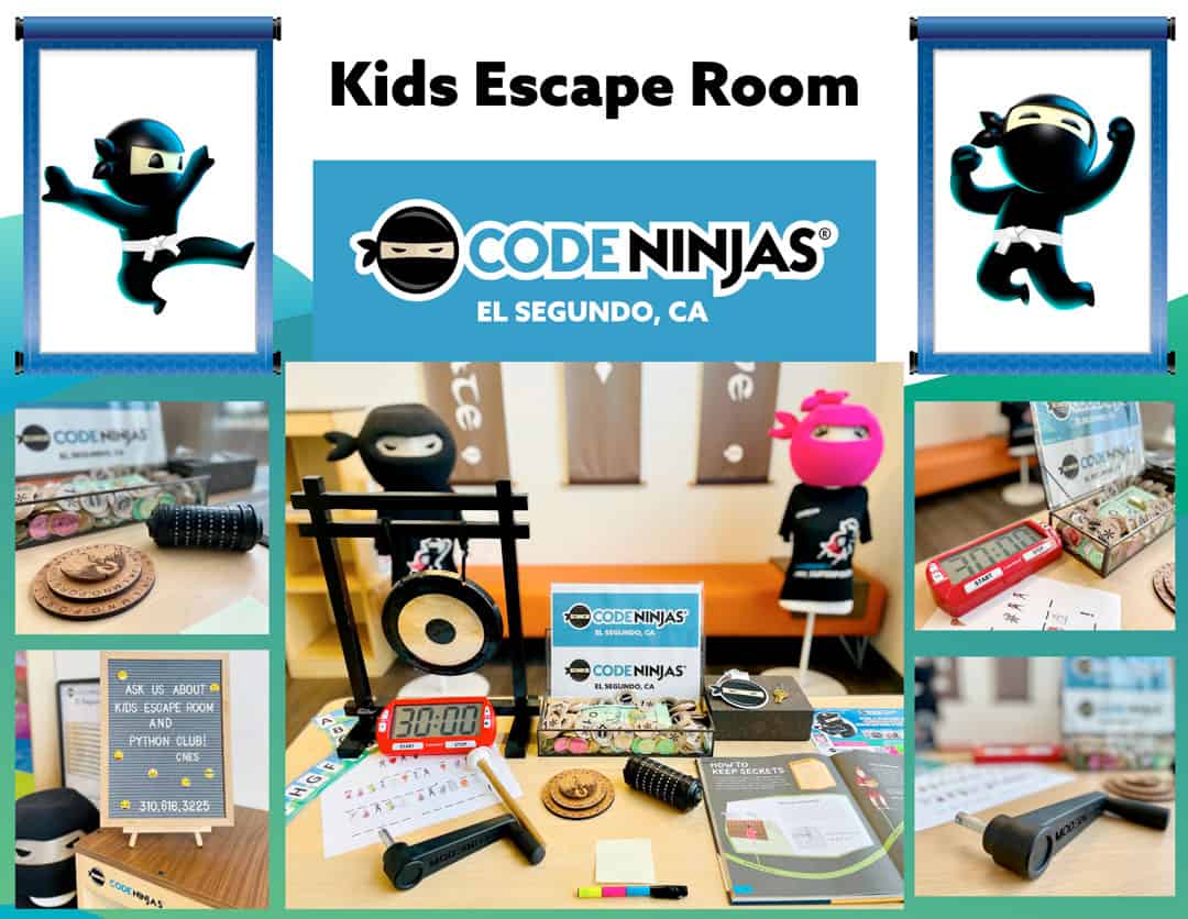 Code Ninjas Escape Room informational flyer with details listed in post.